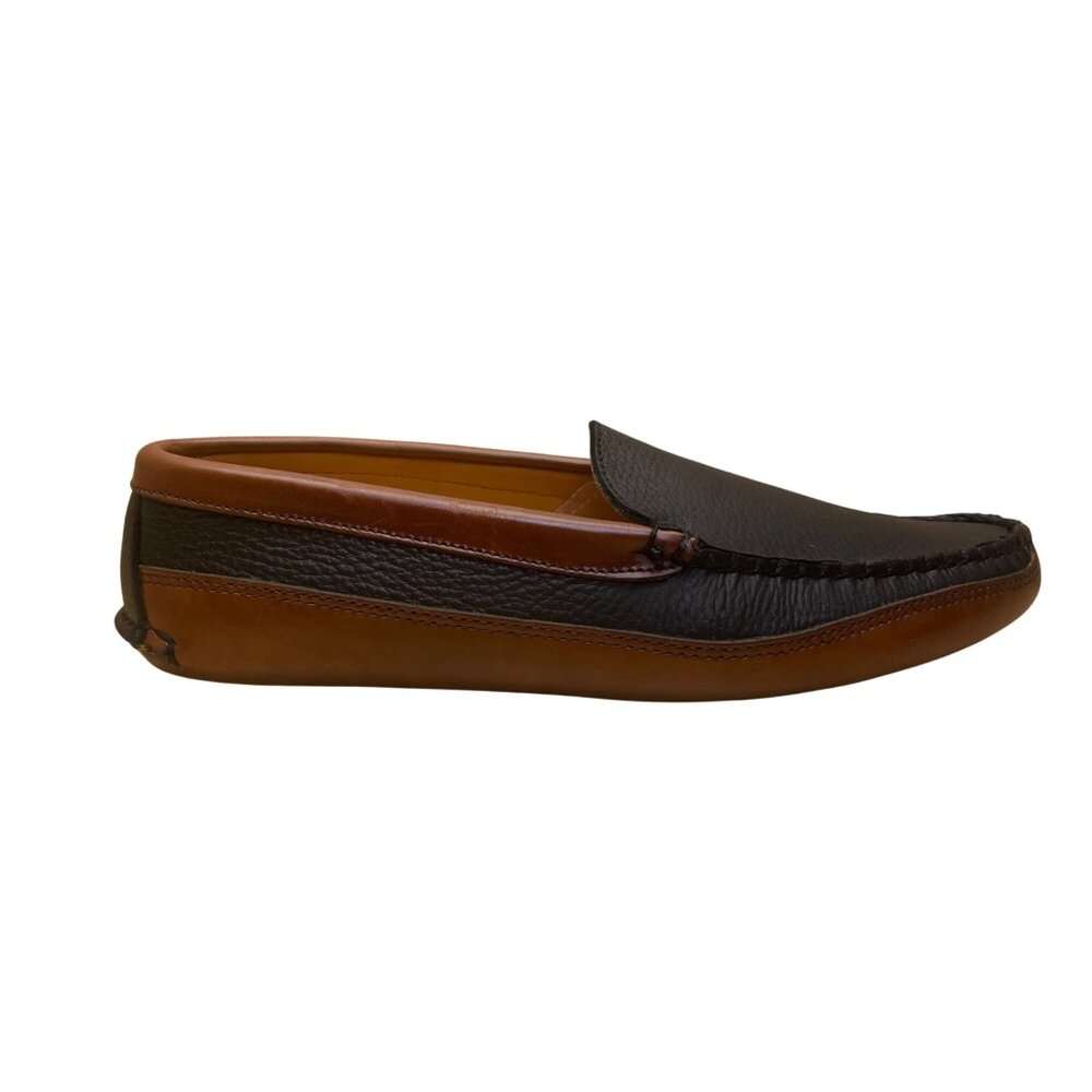 Allen Edmonds Men’s Black Brown Leather Waverly Slip-On Loafers Size 10.5